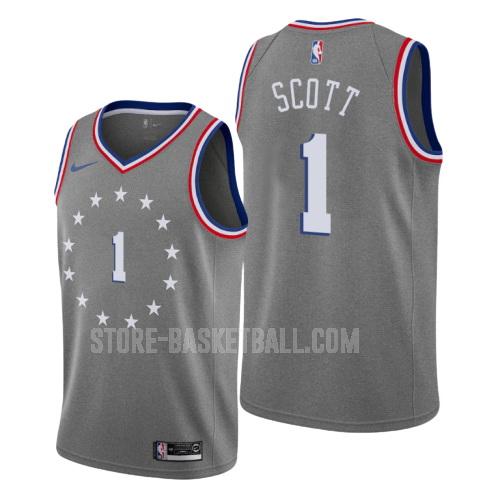 philadelphia 76ers mike scott 1 gray city edition men's replica jersey