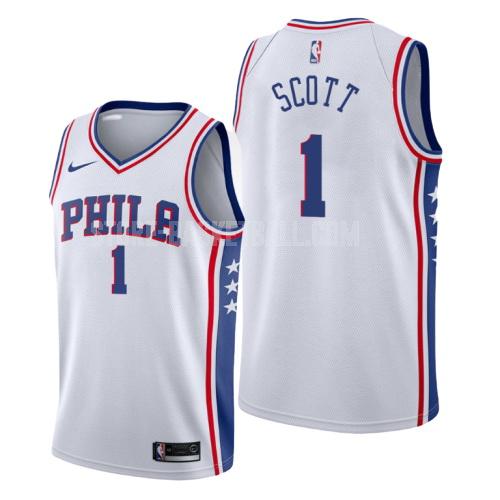 philadelphia 76ers mike scott 1 white association men's replica jersey