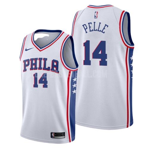 philadelphia 76ers norvel pelle 14 white association men's replica jersey