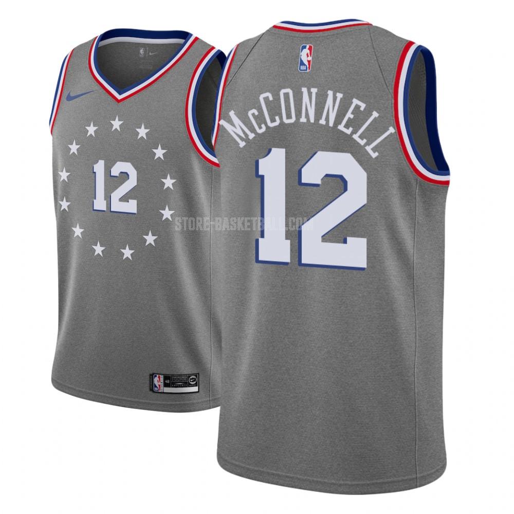 philadelphia 76ers tj mcconnell 12 gray city edition youth replica jersey