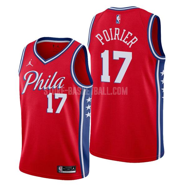 philadelphia 76ers vincent poirier 17 red statement men's replica jersey