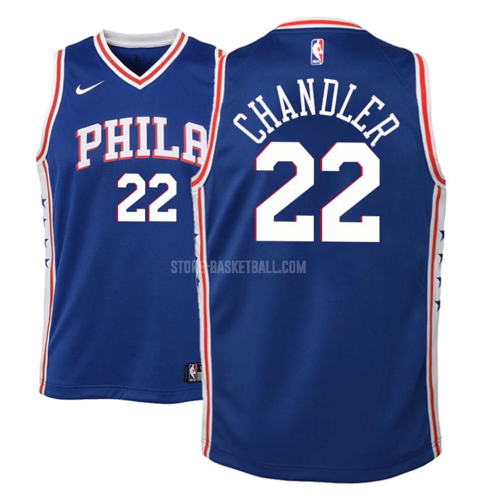 philadelphia 76ers wilson chandler 22 blue icon youth replica jersey
