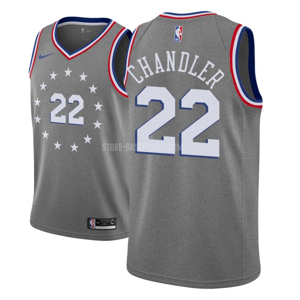 philadelphia 76ers wilson chandler 22 gray city edition youth replica jersey