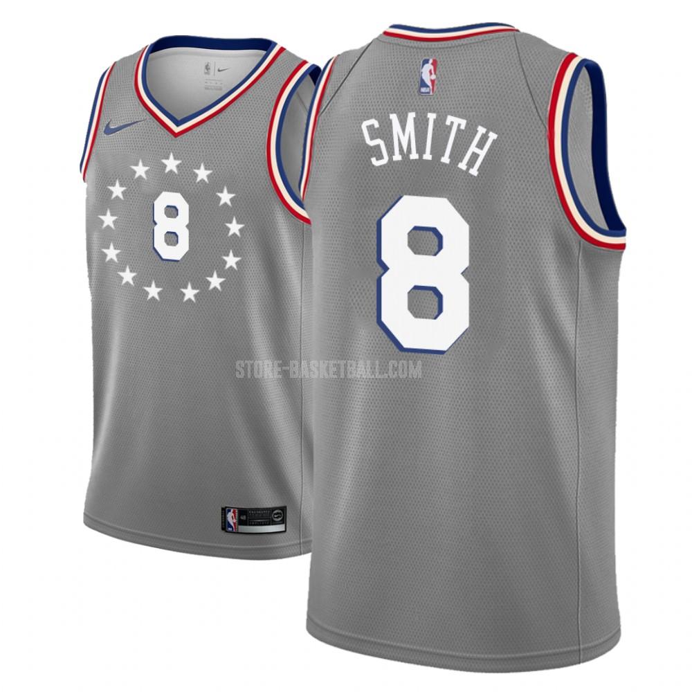philadelphia 76ers zhaire smith 8 gray city edition men's replica jersey