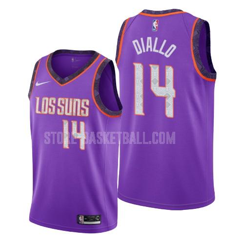 phoenix suns cheick diallo 14 purple city edition men's replica jersey
