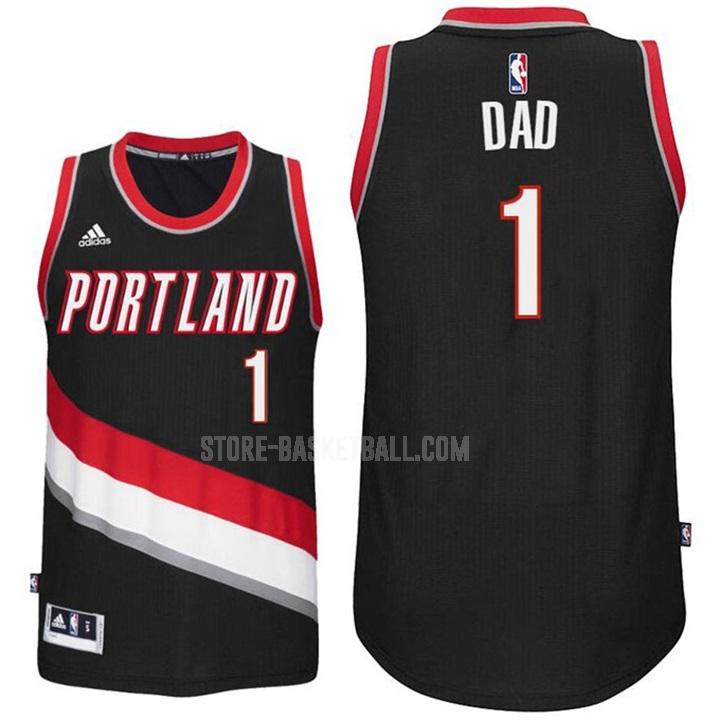 portland trail blazers dad 1 black fathers day men's replica jersey