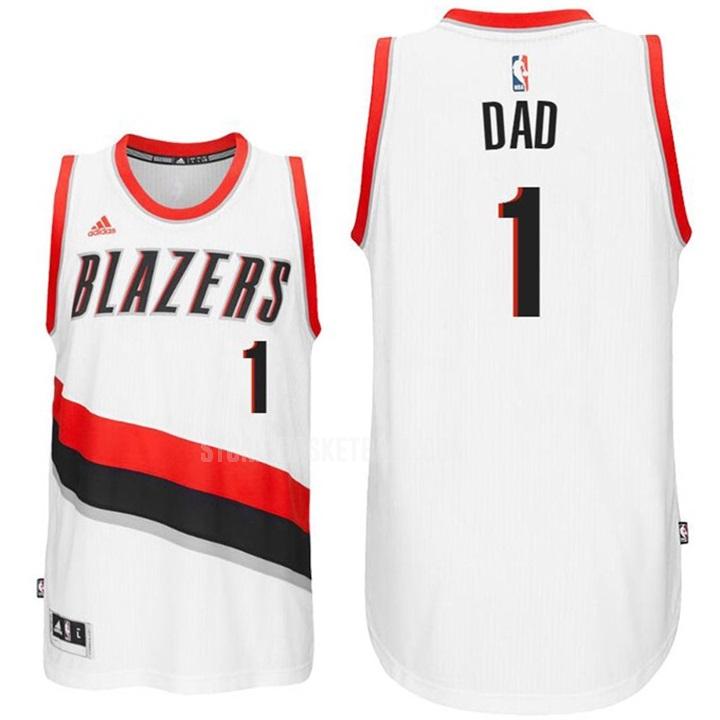 portland trail blazers dad 1 white fathers day men's replica jersey