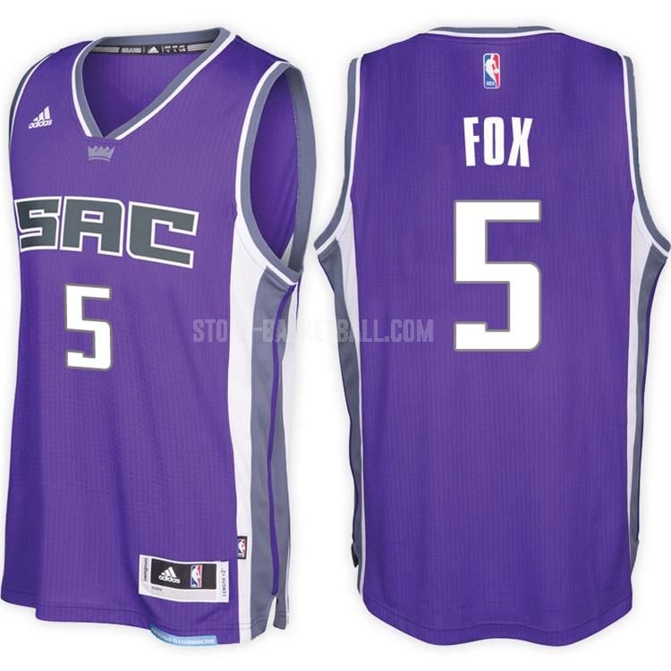 sacramento kings de'aaron fox 5 purple alternate men's replica jersey