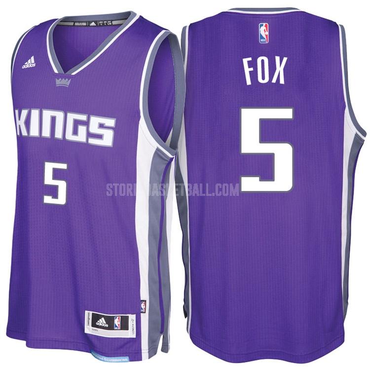 sacramento kings de'aaron fox 5 purple road men's replica jersey