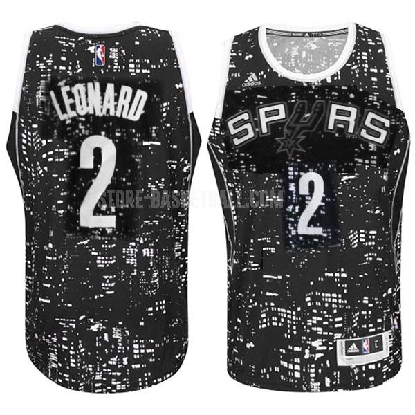 san antonio spurs kawhi leonard 2 black city edition men's replica jersey