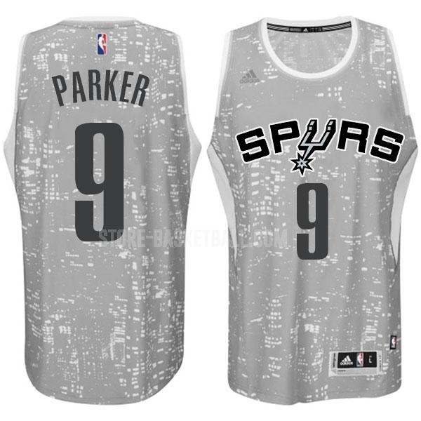 san antonio spurs tony parker 9 gray city edition men's replica jersey