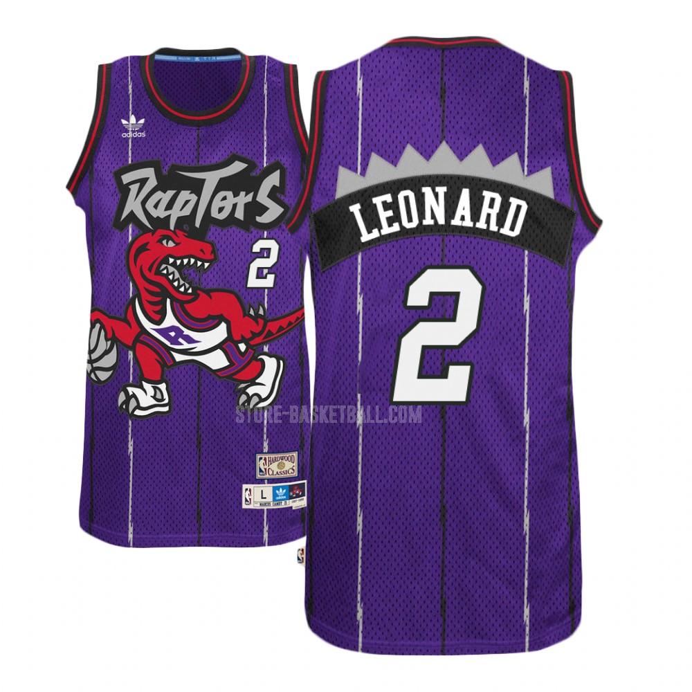 toronto raptors kawhi leonard 2 purple hardwood classic men's replica jersey