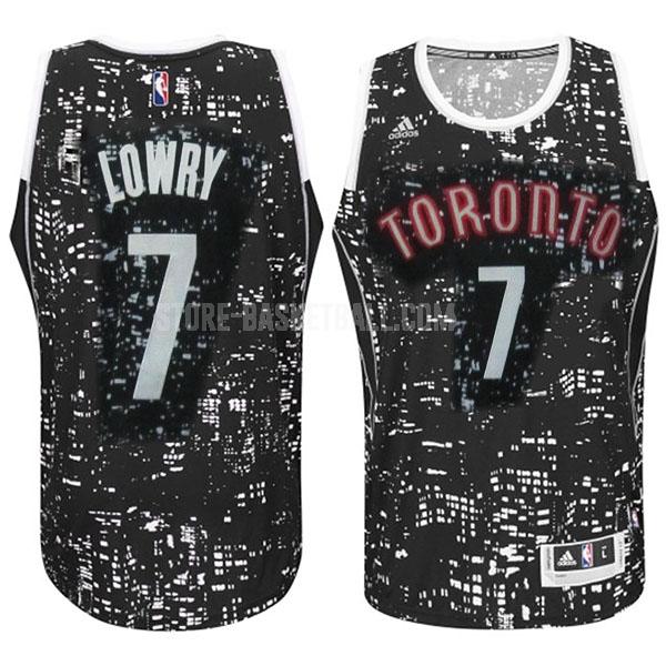 toronto raptors kyle lowry 7 black city edition men's replica jersey