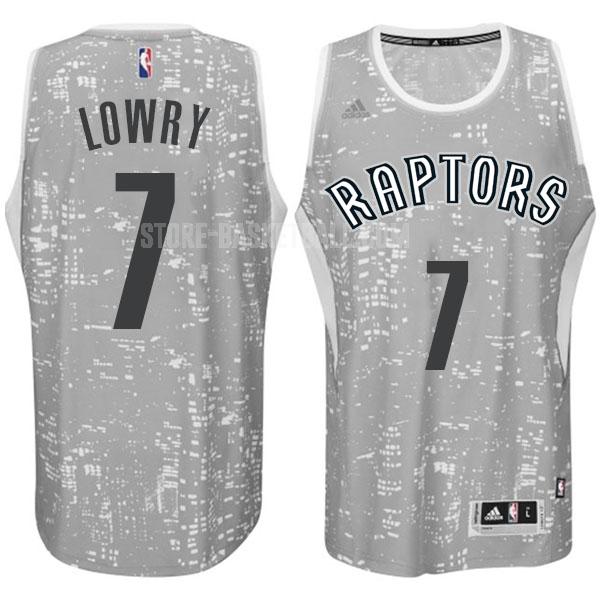 toronto raptors kyle lowry 7 gray city edition men's replica jersey