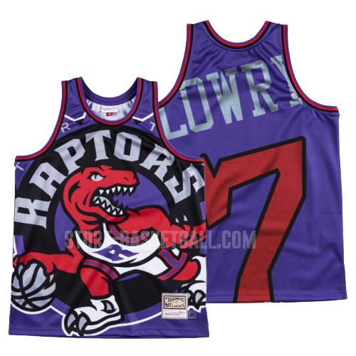 toronto raptors kyle lowry 7 purple hardwood classics big face men's replica jersey