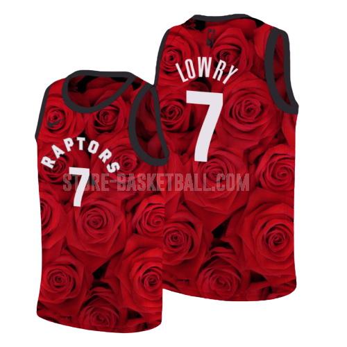 toronto raptors kyle lowry 7 red rose flower men's replica jersey