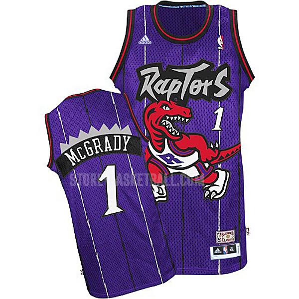 toronto raptors tracy mcgrady 1 purple retro men's replica jersey