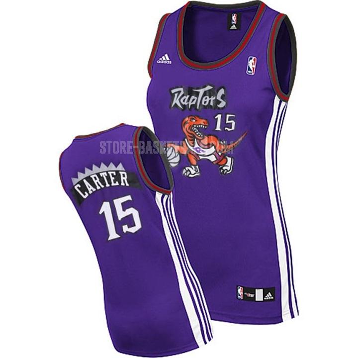toronto raptors vince carter 15 purple classic women's replica jersey