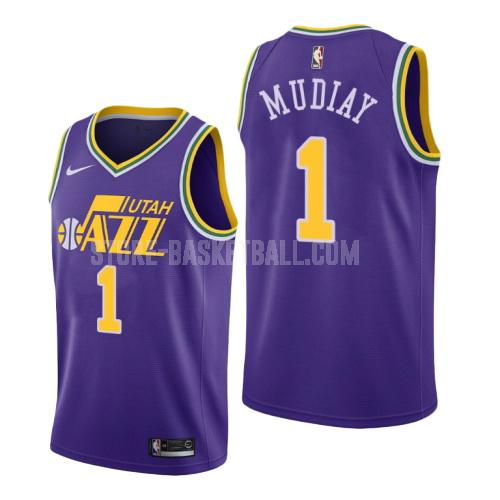 utah jazz emmanuel mudiay 1 purple hardwood classics men's replica jersey