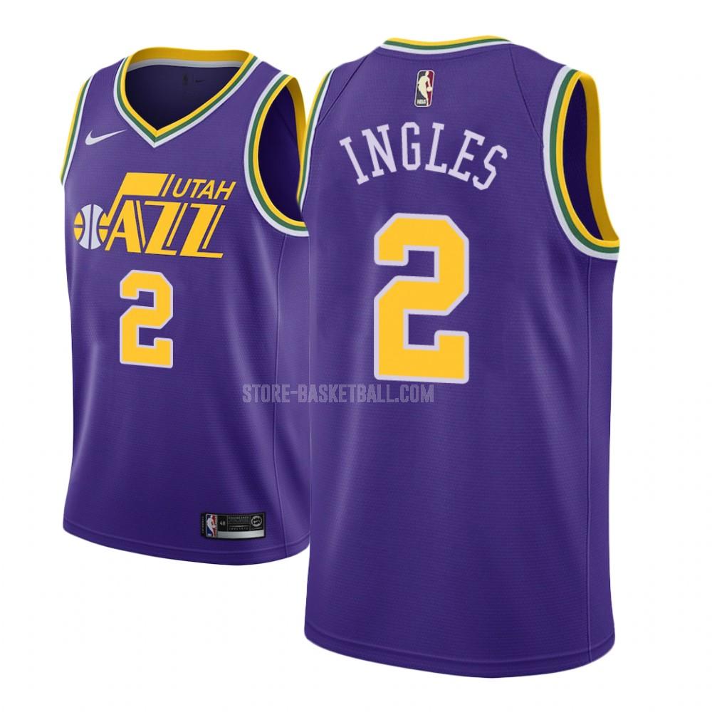 utah jazz joe ingles 2 purple hardwood classics men's replica jersey