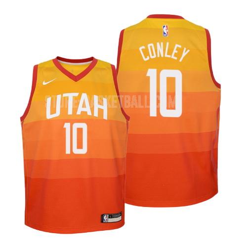 utah jazz mike conley 10 orange city edition youth replica jersey