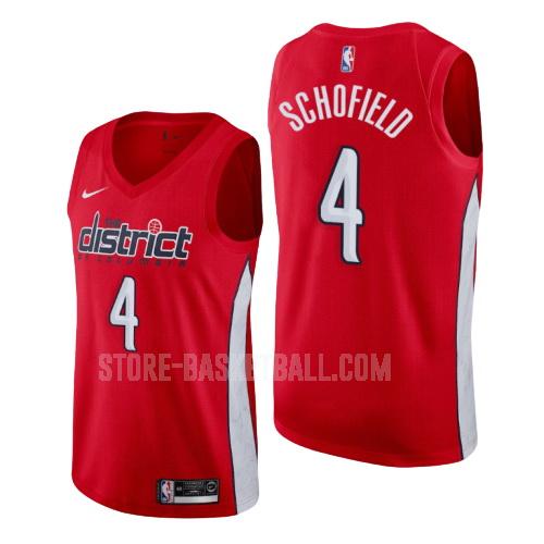 washington wizards admiral schofield 4 red earned edition men's replica jersey