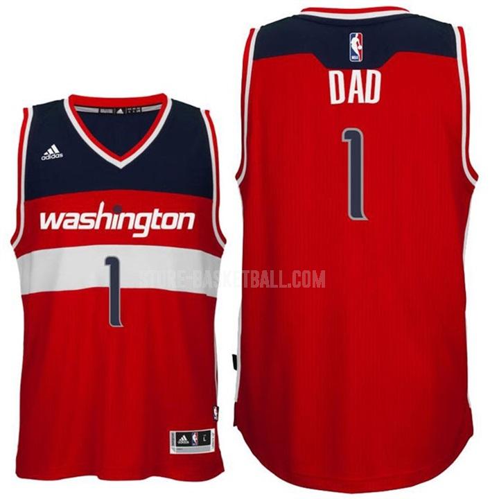 washington wizards dad 1 red fathers day men's replica jersey
