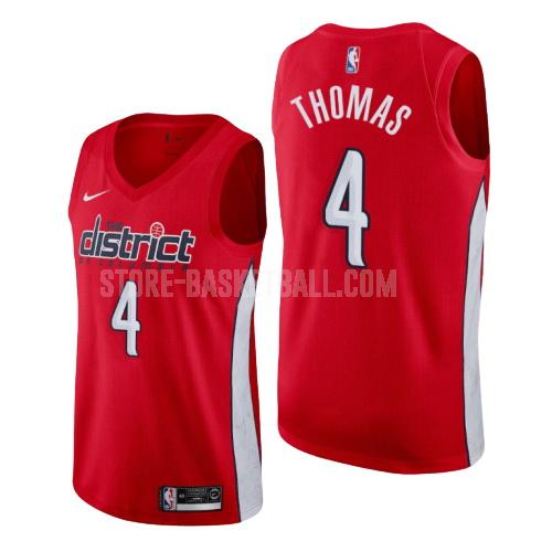 washington wizards isaiah thomas 4 red earned edition men's replica jersey