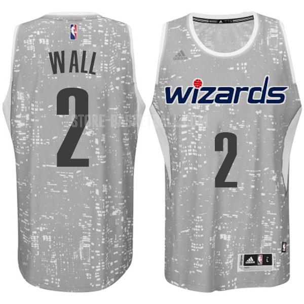 washington wizards john wall 2 gray city edition men's replica jersey