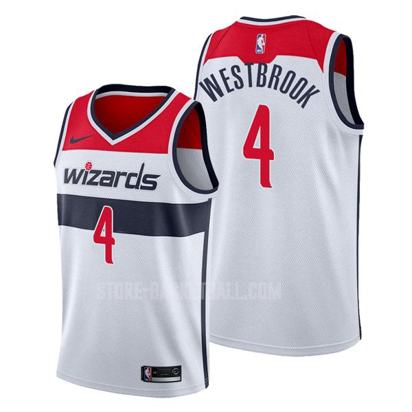 washington wizards russell westbrook 4 white association men's replica jersey